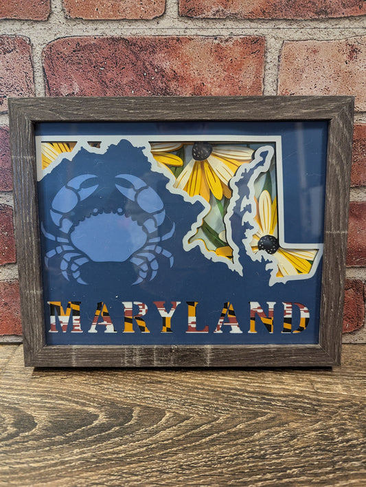 Maryland Shadowbox with Black-Eyed Susans