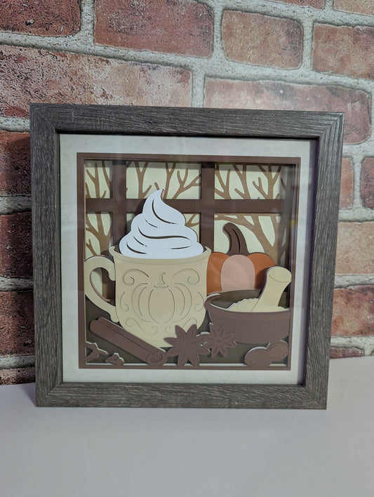 Pumpkin Spice Latte Shadowbox
