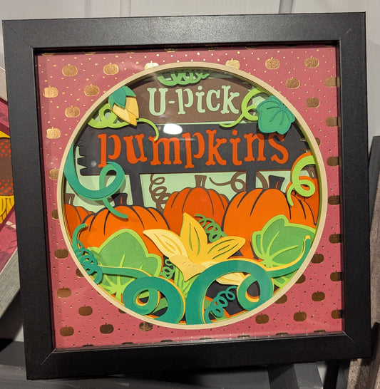 U-Pick Pumpkins Shadowbox
